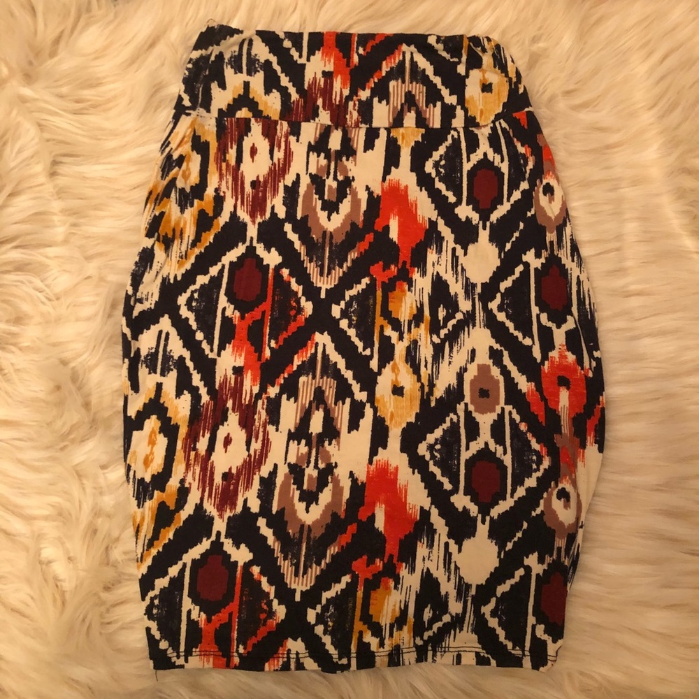 Funky print stretch pencil skirt